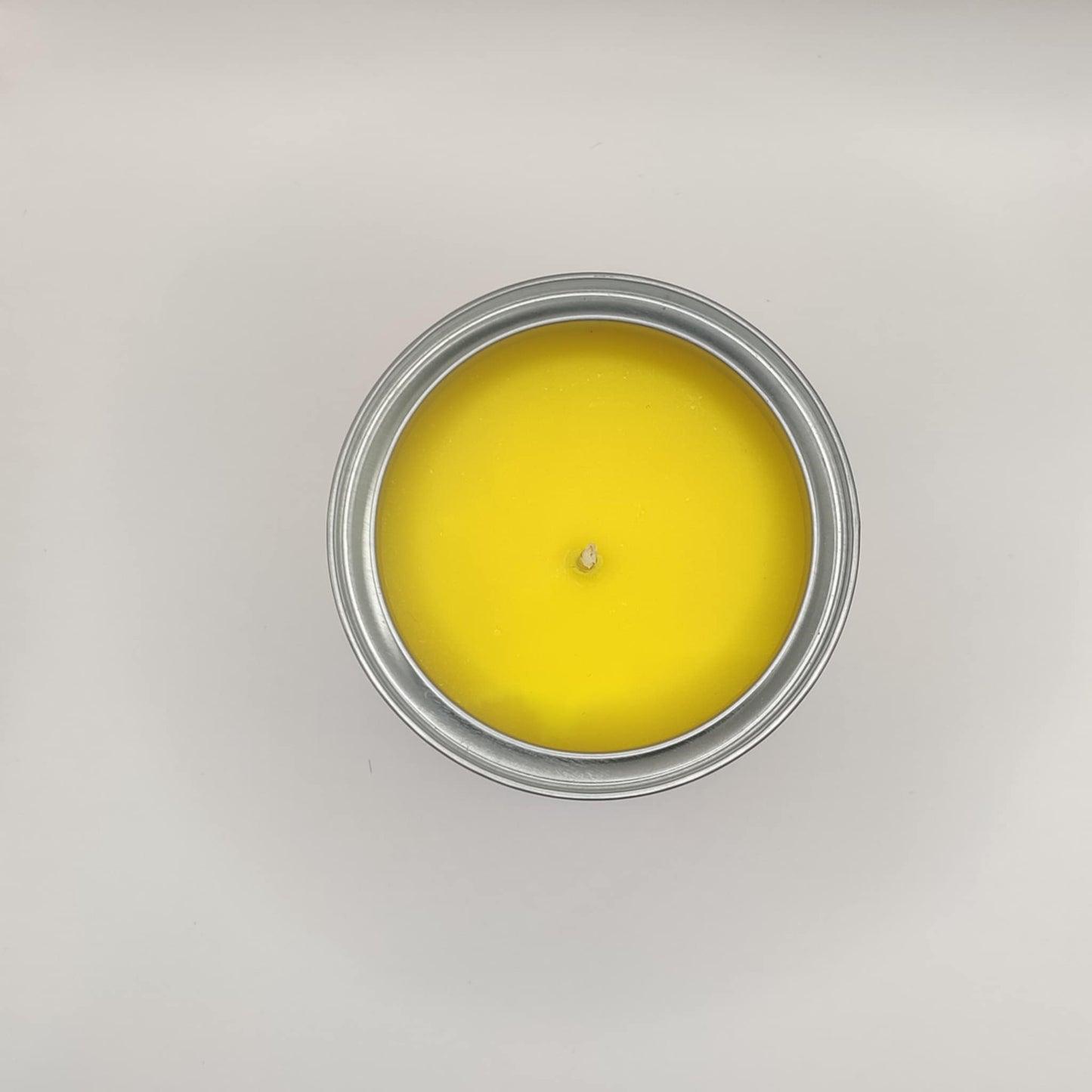 Retro Bloom Tropic Twist candle in bright tin – lime, mango, pineapple soy wax candle with zesty tropical scent